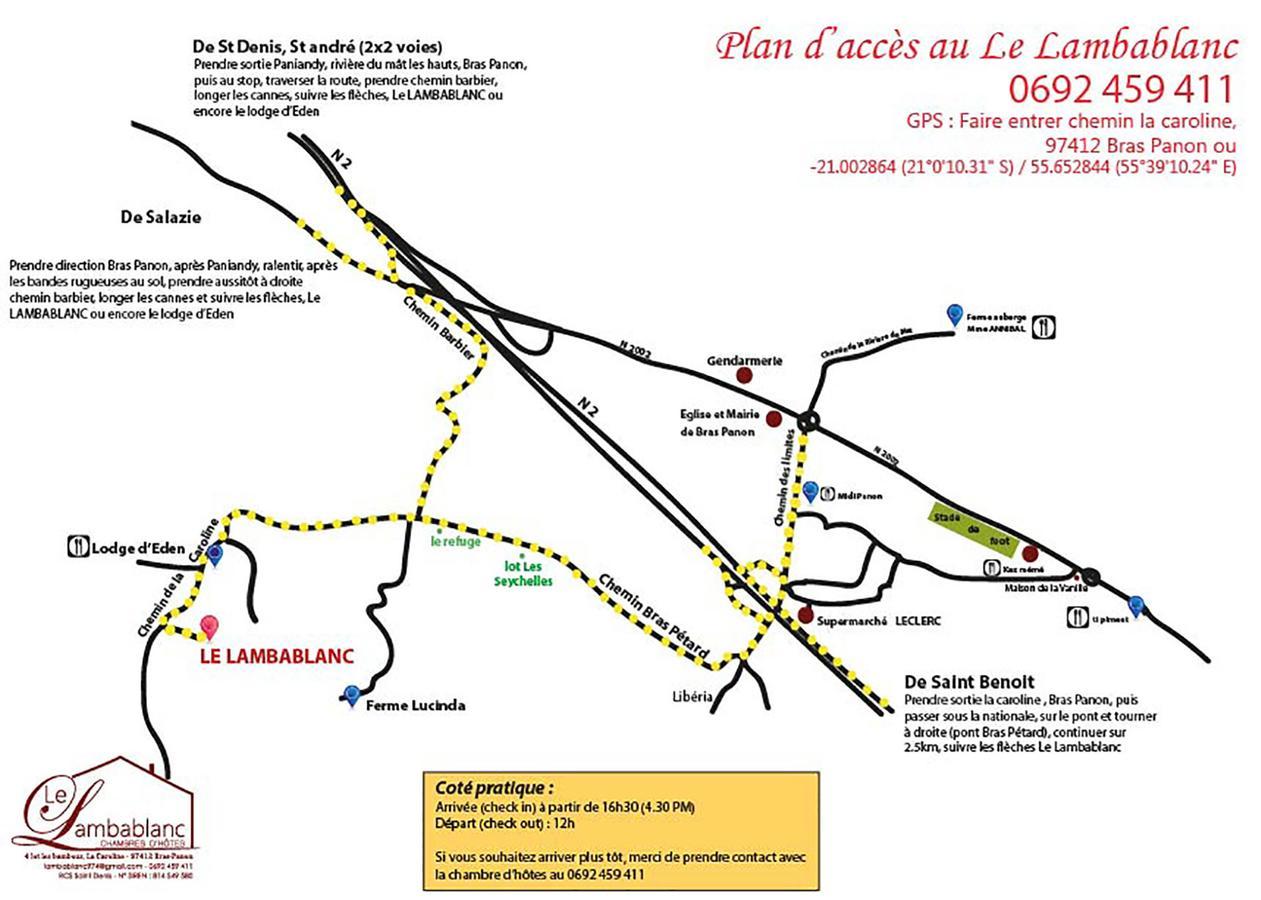 Bed and Breakfast Le Lambablanc Bras-Panon Экстерьер фото